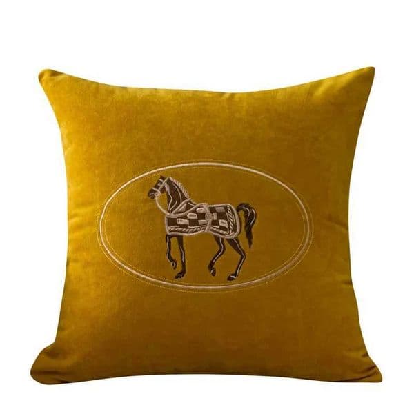 American Hand-embroidered Cushion Horse Pattern Hug Pillowcase Sofa Home Office Living Room Car Pillow Cover 45*45cmXJ250102