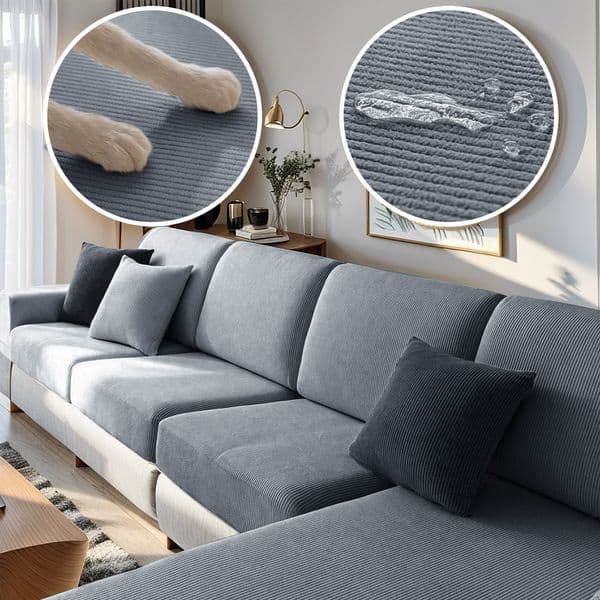 Velvet Sofa Cover Waterproof Couch Cover Adjustable Elastic Sofa Seat Cover pet friendly 1 2 3 4 seat l sectional couch covers 240801