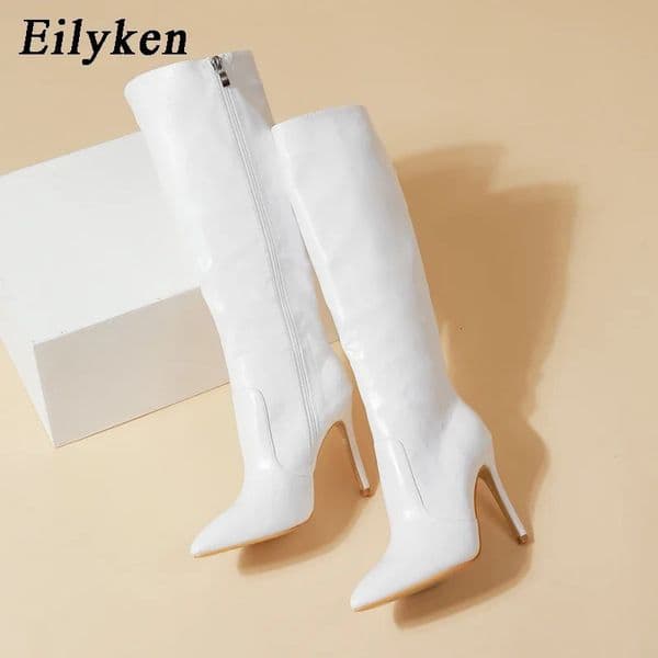 EilyKen Size 35-42 Fashion Women Knee-High Boots Zipper Strippers Cool Wedding Party Ladies Modern Stiletto High Heels Shoes 250102BJ