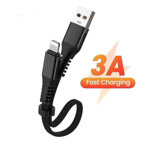 3A Fast Charging USB Cable For 14 13 12 11 Pro Max 30cm Foldable Micro USB/Type C/8-Pin Quick Charge Wire Short Data CordXJ250103