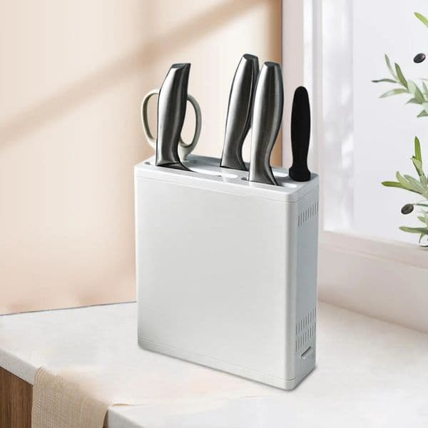 Knife Block Holder Kitchen Knife Holder Vertical Multifunctional Storage Rack Universal Modern Knives Drain Stand Knife Rack 250102BJ