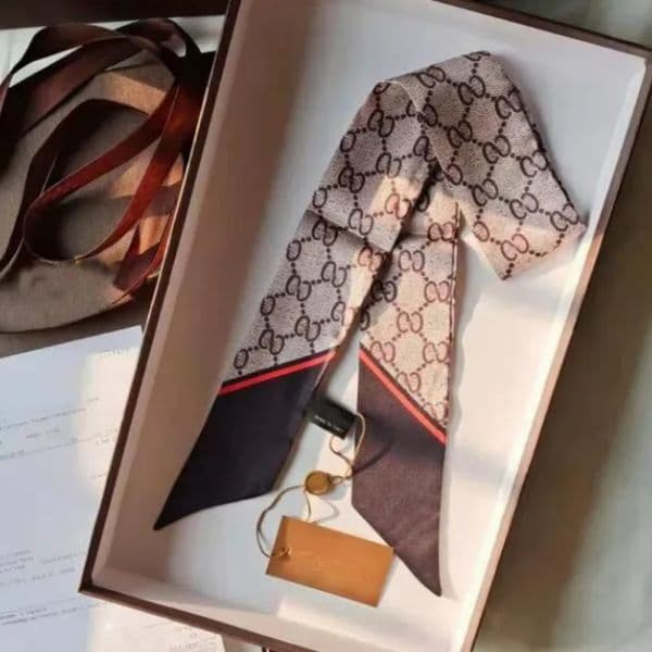 Designer Scarf Fashion Headband Brands With Box Letters G Women Silk Scraves Top Grade Skinny Scarfs Hair Bands 85*6cm H1120