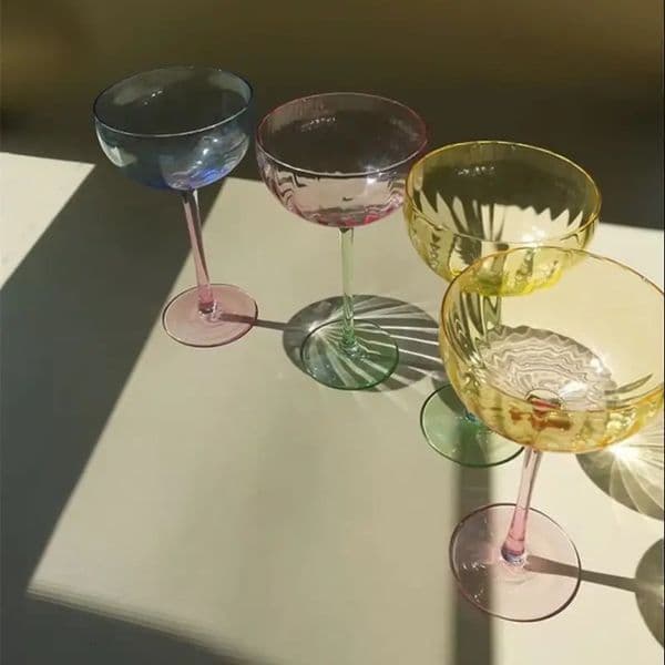 Pumpkin Pattern n Contrast Color Wine Goblet Glass Household Creative Simple Ice Cream Dessert Cup 241231
