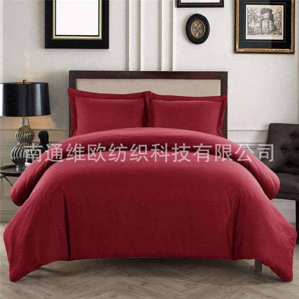 Fitted Sheet Bedspread Flat Sheets Weiou Home Textile Solid Color Woolen Duvet Cover Pillowcase Piece Bedding Set