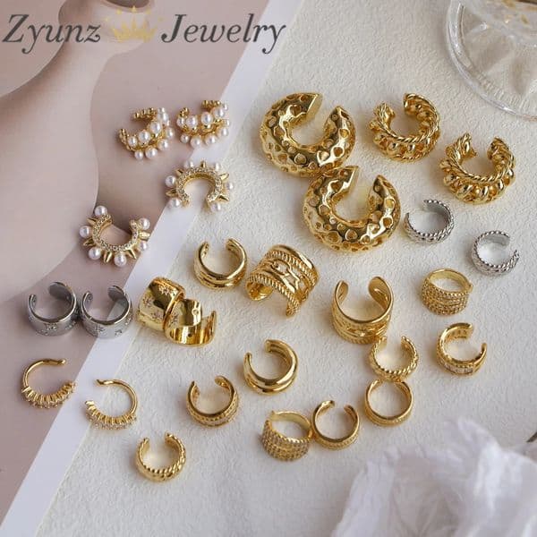 5Pairs Punk Gold Plated Ear Cuff Cartilage Ear Clip for Women No Pierced C Shape Geometric Small Earcuff Ear Wrap Earcuff Clips 250103
