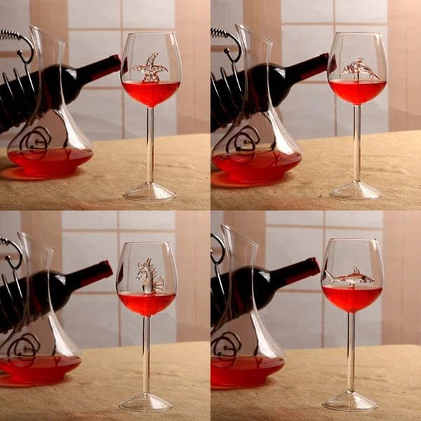 Rose Flower Shape Wine Cocktail Glasses Shape Wine Glass Party Barware Drinkware Creative Rose Dolphin Mug Cocktail Glasses 241231