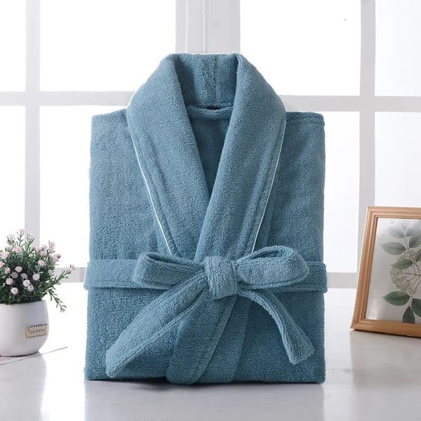 100% Cotton Long Thick Absorbent Terry Bath Robe Kimono Men LightWeight Waffle Towel Bathrobe Sleepwear Women Dressing Gown 250102BJ
