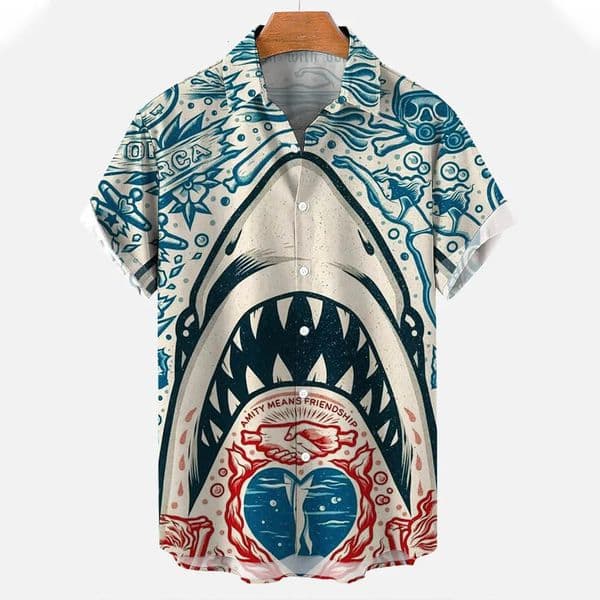 Mens Shirts 3D Animal Print Clothes Fashion Button Short Sleeve Lapel Streetwear Shirt for Men Hawaiian Shark Blouse Tshirt 241224Z
