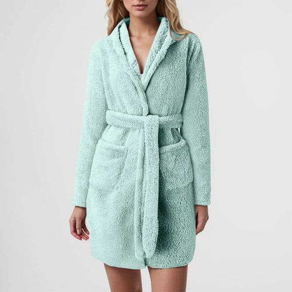 Solid Color Warm Winter Robes For Womens Plush Pajamas Robes With Belt Female Hooded Homewear Bathrobe Sleepwear Clothing 250102BJ