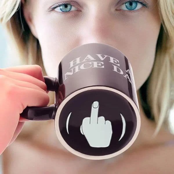 Vertical Middle Finger Cup Creative Mug Anime Films and Television Products Funny Ceramic Coffee Breakfast Cup Christmas Gift 250106