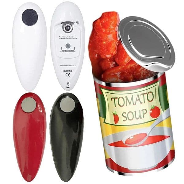 Electric Can Opener Hand Free Automatic Bottle Opener Mini One Touch Battery Operated Smooth Edges Tin Jar Opener Kitchen Tool 250106