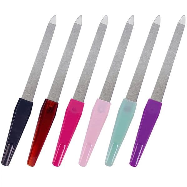 Metal Nail File 6 Pcs Files for Natural Nails Made of Stainless Steel Sword Fingernail with Sharp Pointed Tip 241230