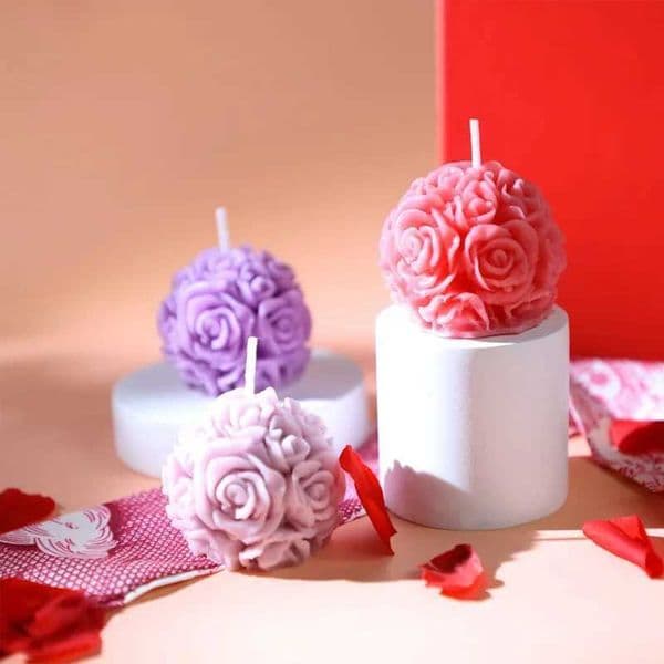 1 handmade rose style aromatherapy candle carved shape perfume smokeless candlestick decorated birthday candle gift M250106