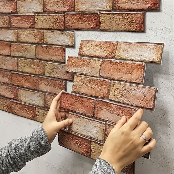 Self Adhesive Waterproof 3D Wall Panels Brick Wallpaper Retro Sticker for Bathroom Fireplace decorative wall stickers10PCS 250106