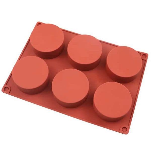 New 6-cavity cylindrical silicone cake mold for cookie making 3D handmade kitchen repeated baking tool decorative mouse mold M250106