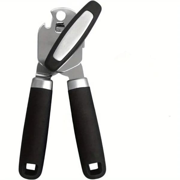 Heavy Duty Stainless Steel Smooth Edge Manual Large Handheld Can Opener Rust Proof Large Handheld Easy Turn Knob Black 250106