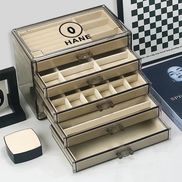 Storage Boxes Bins Hot Luxury Fashion Home Storage Box Large Capacity Storage Box Designer Jewelry Organization Box Detachable Desktop Home Furnishing Decorative