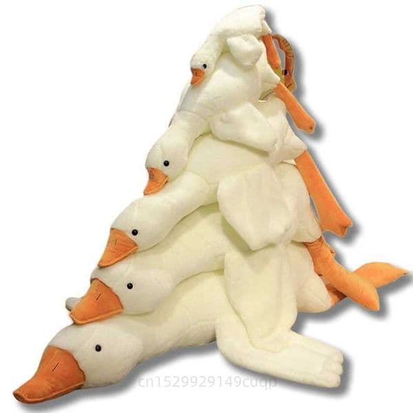 50-160cm Cute Big White Goose Plush Toy Big Duck Sleep Pillow Soft Cushion Filled Animal Doll Birthday Gift W250107