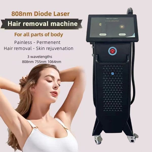 New 3 Wave 808nm Diode Laser Fast Hair Removal Machine Ice Vertical Cooling Gel Laser Hair Removal Beauty Machines 755nm 808nm 1064nm
