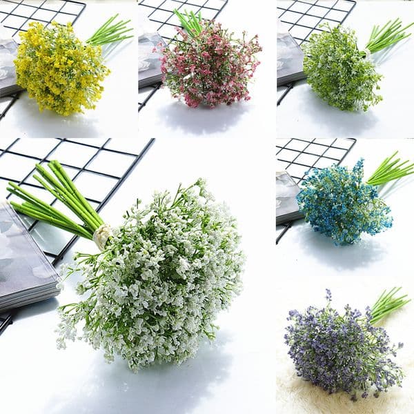 36cm 16 Branches/Bunch Evening Primrose Simulation Flowers White Green Purple Pink Flowers Home Decoration Wedding Flower Art