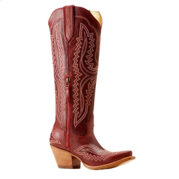 Women's Cowgirl Boots with Thicker Soles for Fall/Winter - Black Leather