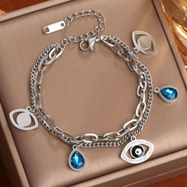 Designer jewelr Titanium Devil's Eye Bracelet for Women Personalized Fashionable Punk Hip Hop Cool Handpiece Bracelet Gift Party Good Quality designer for women