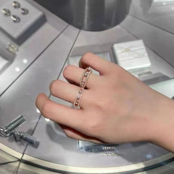 Designer Jewelry Ring Narrow Edition Sliding Full Diamond Design Couple Pair Men and Women Rose Gold Fashion Luxury Z260512