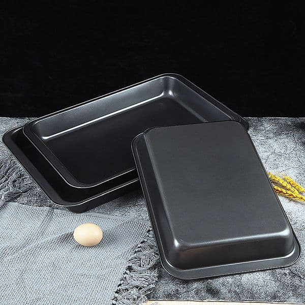 Black Rectangle Carbon Steel Cake Baking Pan Non-stick Bread Pastry Baking Dishes Loaf desserts Molds Oven Metal Cake Tray