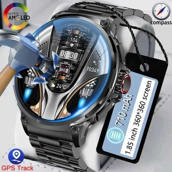 For GPS Track Smart Watch Men 1.85-Inch Ultra HD AMOLED Sn 710 Mah Battery Call SmartWatch 2024 New XJ250705