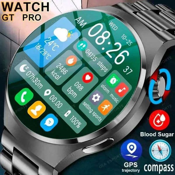 For GT4 Pro GPS NFC Smart Watch Men 360*360 AMOLED Sn Heart rate etooth Call IP68 Waterproof Man Smartwatch 2024XJ250108