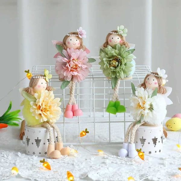 Flower Fairy Pixie Elf Dolls Toy Easter Plush Pendant Ornaments For Home Decor Spring Fairy Themed Birthday Party Decor Kid GiftXJ250107