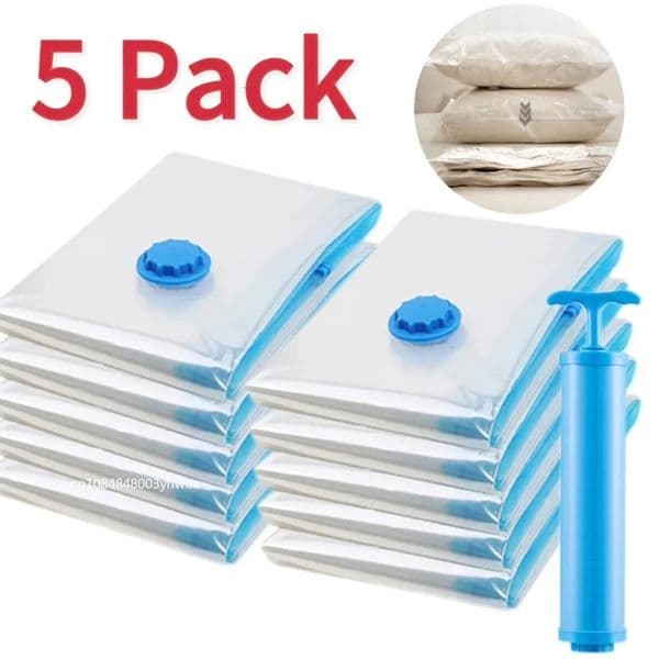 3/5PCS Vacuum Storage Bags For ClothesBeddingSpace Saving Bags Storage Vacuum Seal PacketFolding Compressed Organizer Bag 250107BJ