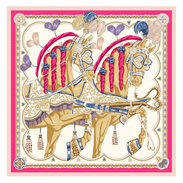 130cm New Silk Scarf Saddle Chain Printed Twill Square Scarf Lady Shawl Handkerchief
