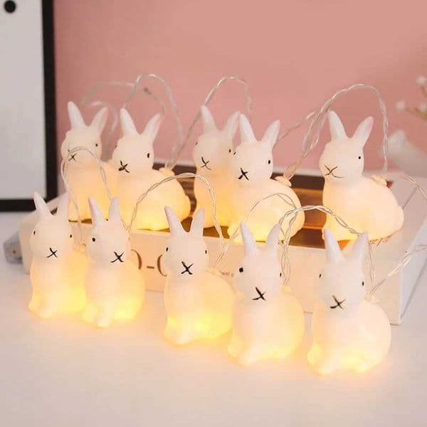1.5M Easter Bunny String Lights Battery Operated 10LED Rabbit Shaped Fairy Lights Battery Operated Home Party Decor Night LampXJ250107