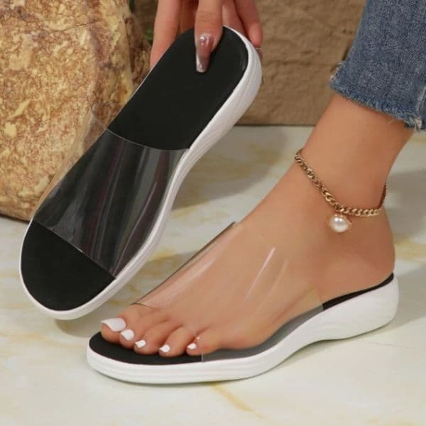 Leisure Slippers for Women 2024 Summer Womans White Upper Indoor Flatted Shoes Fashion Casual Cozy Heel Cushion Slipper Women 250107