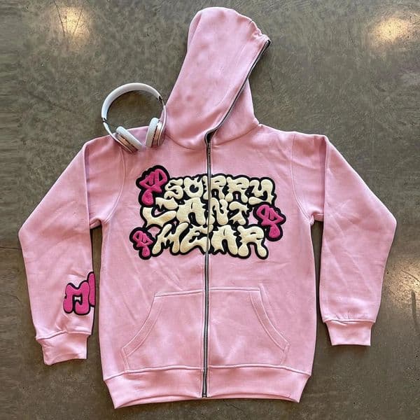 Y2K Zip Up Hoodie Sweatshirt Men Women Harajuku Hip Hop 3D Letter Print Oversized Hoodie Fashion Casual Gothic Jacket Coats 250107