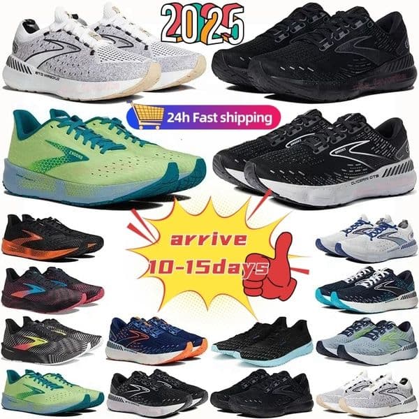High quality Brooks Running Shoes Sneakers Women Men Ghost 15 Glycerin GTS 20 Cascadia 16 Mens Womens Trainers Outdoor Sports Sneakers Black White Orange Purple