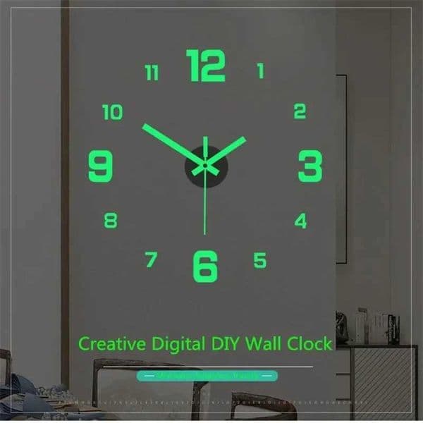 Home Living Room Decoration Kitchen Wall Clock 3D Frameless DIY Modern Home Decoration Luminous LED Digital Clock Large Art Watch W250107