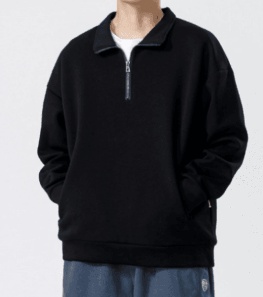 3 Turtleneck Sweatshirt for Men Autumn and Winter Thickened Loose Trendy Solid Color Casual