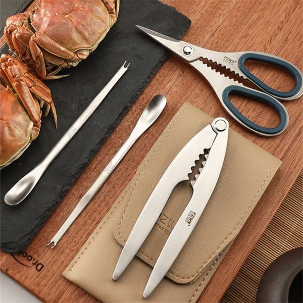 Eat Crab Tool 304 Stainless Steel Creative Crabs Crackers Sheller Shrimp Fork Pick Meat Needle Seafood Tools Set Multifunctional