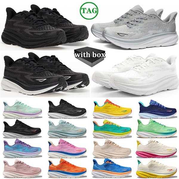 free shipping with box designer shoes clifton 9 bondi 8 running shoes for men women sneakers triple black white mens sports trainers womens tennis shoes size 5.5-13