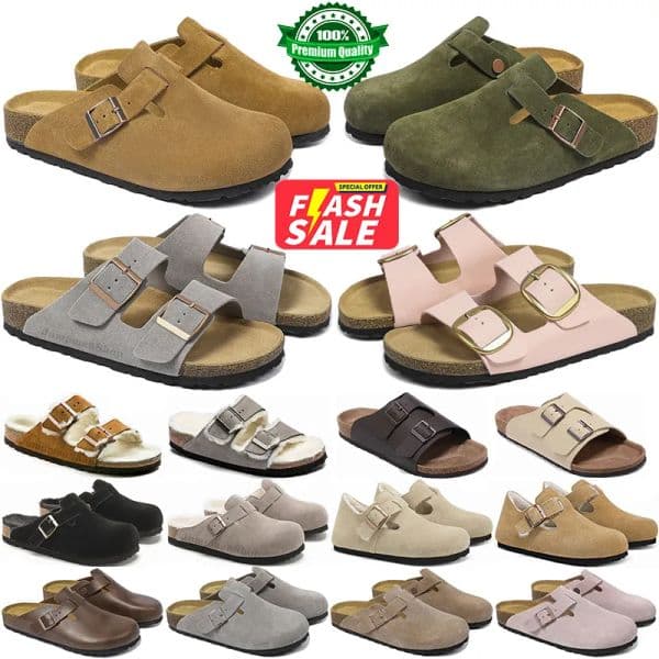 be all match household shoes with box designer slippers men women clogs black brown tan light pink olive sude leather mens fashion slides outdoor comfortable san
