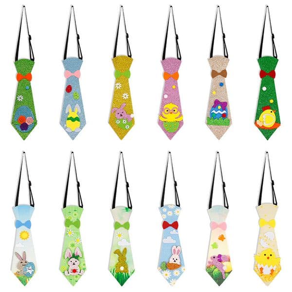 Childrens Ties Cute Glitter Easter Party Necktie Eggs Bunny Rabbit Chicken Bows Tie For Boy And Girls Easter Costume Adjustable Neckties MA023 L260610AACU