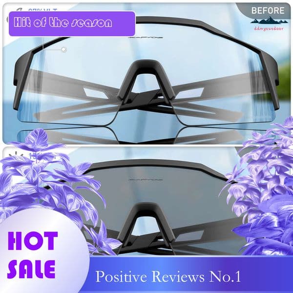 Ddmyoutdoor China Domestic Photochromic Cycg Sunglasses For Men Women Bike Glasses Riding Driving UV Mountain Bicycle Goggles Eyewear Sports