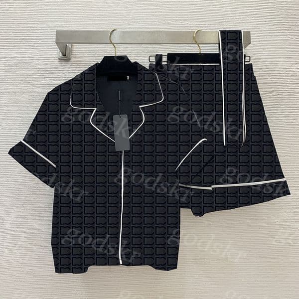 Women Ice Silk Shirt Shorts Lapels Loose Tees Pajamas Elastic Waisted Pajama Pants Loungewear Home Dress
