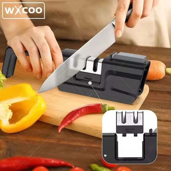 Knife Sharpener 3Stage Tool with Sharpening Stone 2in1 Kit Foldable Chef 250107