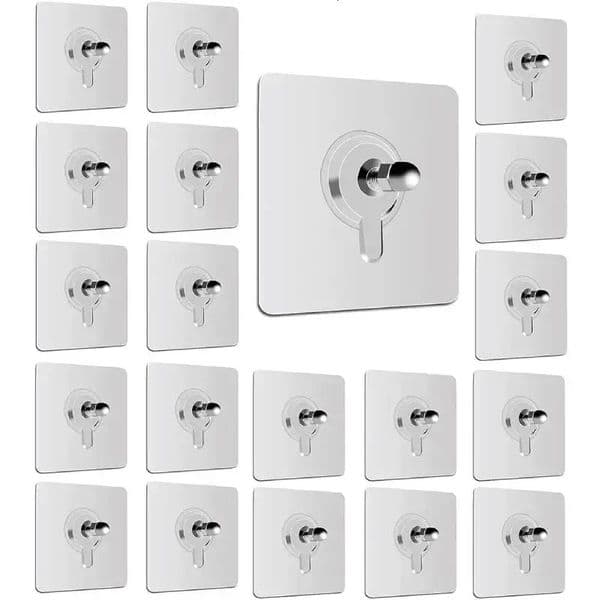 10pcs Detachable Self Adhesive Wall Screw Hook Punch-Free Wall-Mounted Screw Sticker Po Frame Hangers for Bathroom Kitchen 250107BJ
