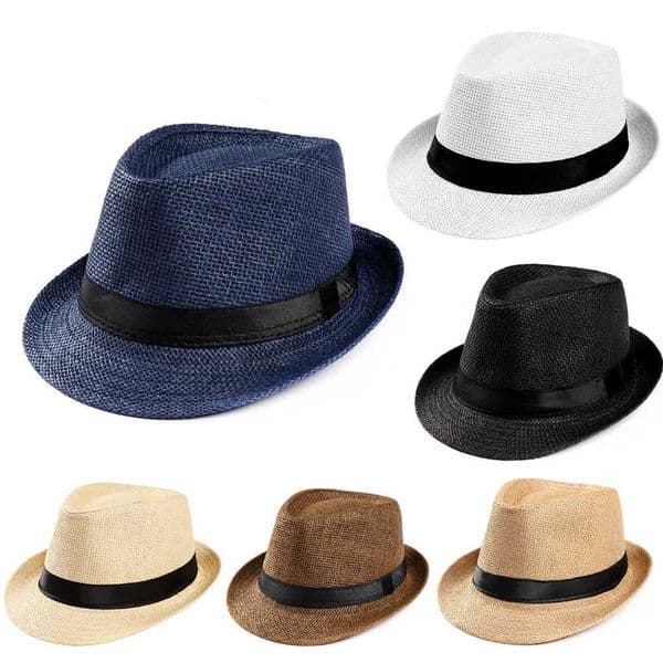 Sunhat Wen Men Fashion Summer Casual Fashion Beach Sunshine Straw Hat Cowboy Fe Hat Gangster Hat Sun Hat Small Hat Sunscreen X250109