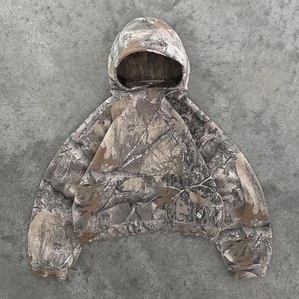 Y2K Harajuku Hoodie Retro Camouflage Pattern Floral Gothic Super Large Hoodie Hip Hop Street Mens Fashion Sportswear 250109