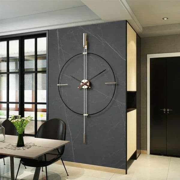 Large Wall Clock Home Decor Circular te Wall Clocks Modern Design Living Room Decoration Black Watch Wall Decor Reloj De Pared W251028